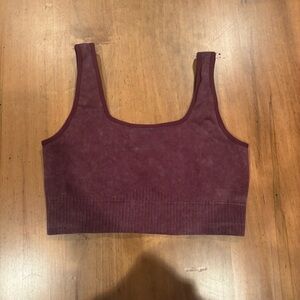 JoyLab Maroon Ribbed Tank